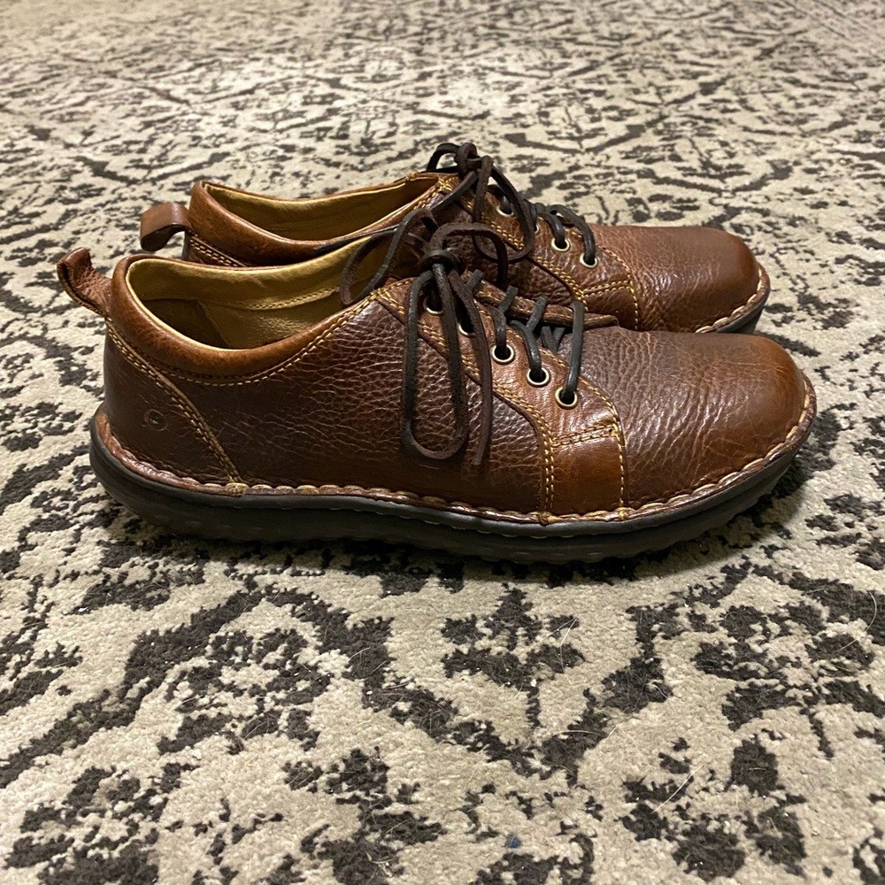 BORN Brown Leather Laced Walking Oxford Shoes | Size 7